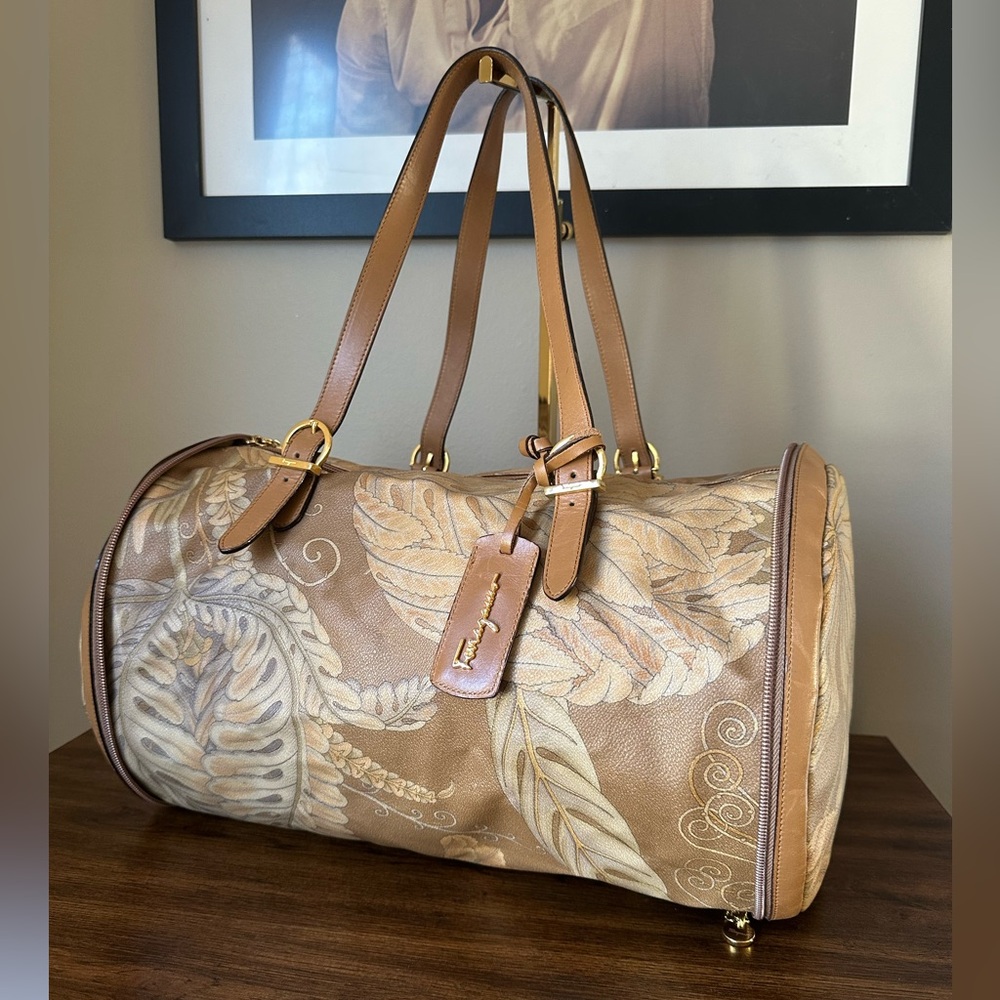 Salvatore Ferragamo Botanical Travel Duffle Bag
